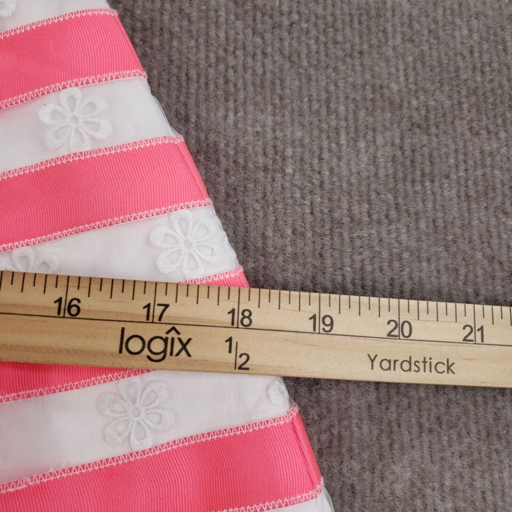 Lilly‎ Pulitzer Joslin Dress Size 0 Pink White Flutter Ribbon Floral Striped - Picture 7 of 16